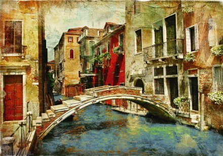 Фотообои Венецианский мостик 41-0079-WG (4,00х2,8 ) вельвет (1)  DECOCODE